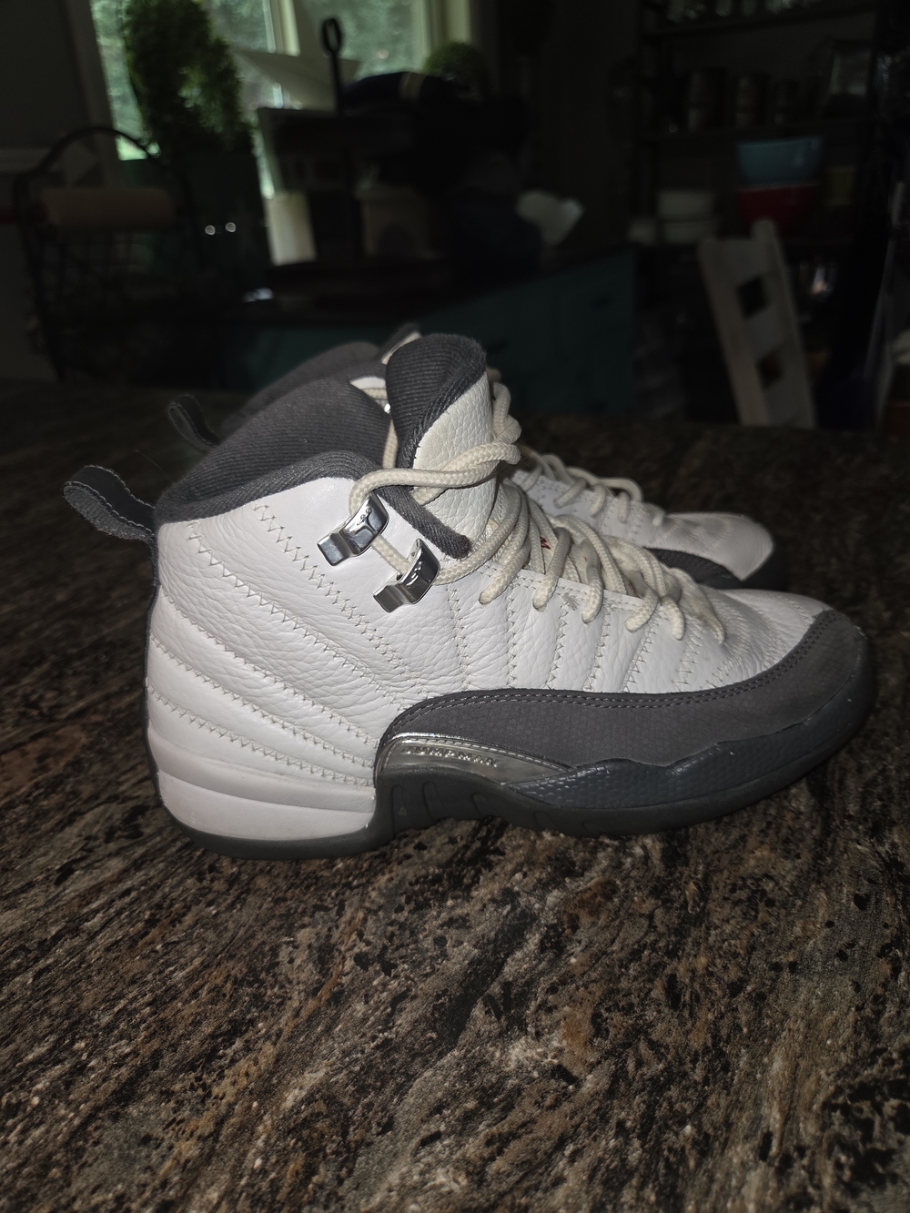 Nike Kids' White and Gray High-Top Basketball Shoes